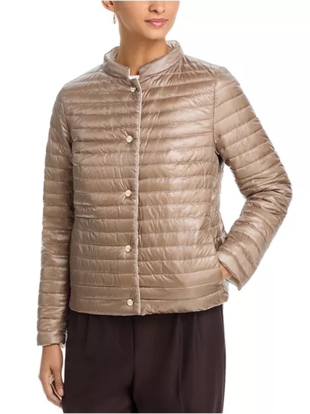 Herno REVERSIBLE JACKET IN ECOAGE AND NYLON ULTRALIGHT in White/ Camel